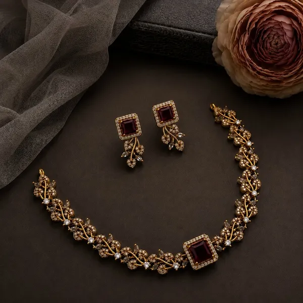 LJF_Gold_Plated_Indian_Choker_Necklace_Set_with_Ruby_red_Stone_and_Earrings_for_Women_and_Girls_|_Ethnic_Bollywood_Fashion_Jewelry_Gifts