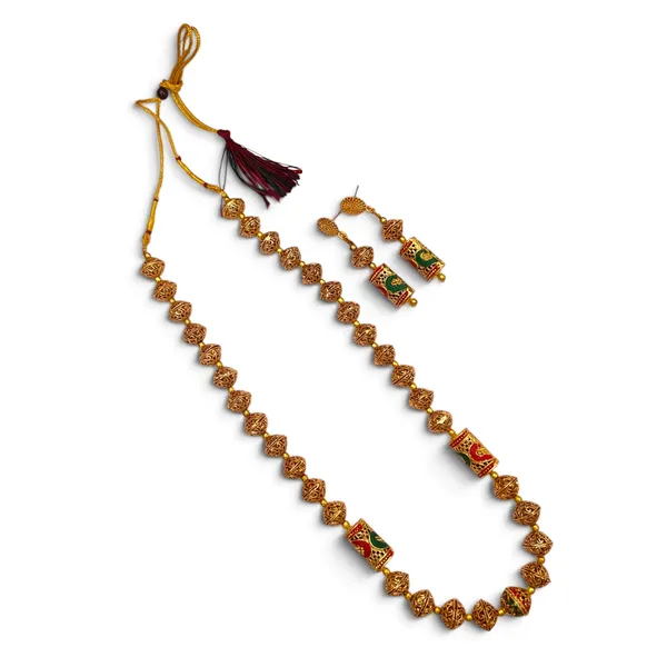 LJF_Traditional_Gold_Plated_Matar_Mala_Necklace_Set_for_Women_|_Designer_Ethnic_Beaded_Long_Mala_with_Matching_Earrings
