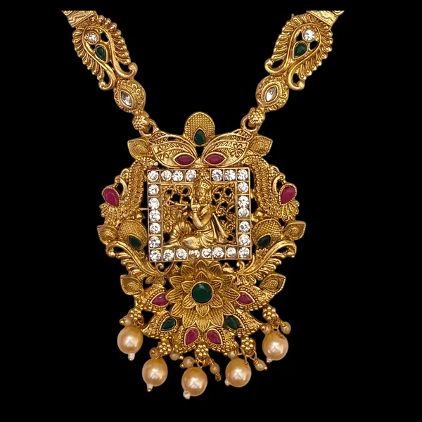 LJF_Traditional_South_Indian_Temple_Jewelry_Long_Haram_Necklace_Set_for_Women_|_Antique_Gold_Plated_Krishna_Pendant_Necklace_with_Jhumka_Earrings