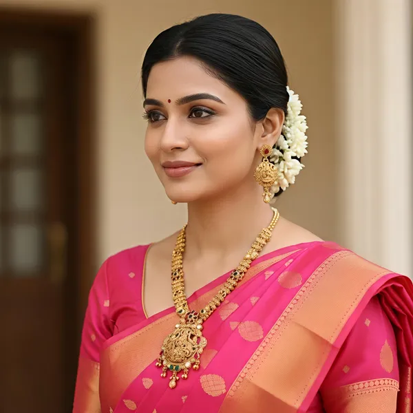 LJF_Traditional_South_Indian_Temple_Jewelry_Necklace_Set_for_Women_|_Antique_Gold_Plated_Lakshmi_Pendant_Necklace_with_Earrings