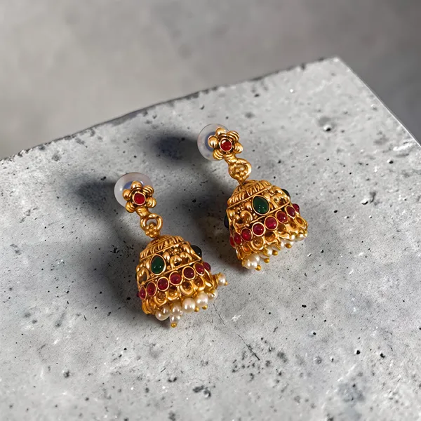Traditional_Gold_Plated_Temple_Jewellery_Set_for_Women_|_Adjustable_Choker_Necklace_with_Jhumka_Earrings