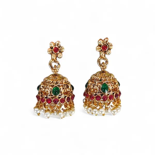 Traditional_Gold_Plated_Temple_Jewellery_Set_for_Women_|_Adjustable_Choker_Necklace_with_Jhumka_Earrings