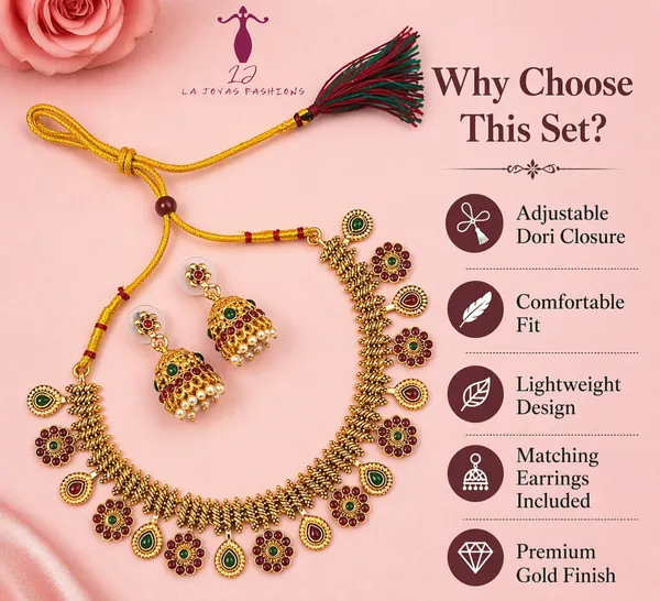 Traditional_Gold_Plated_Temple_Jewellery_Set_for_Women_|_Adjustable_Choker_Necklace_with_Jhumka_Earrings