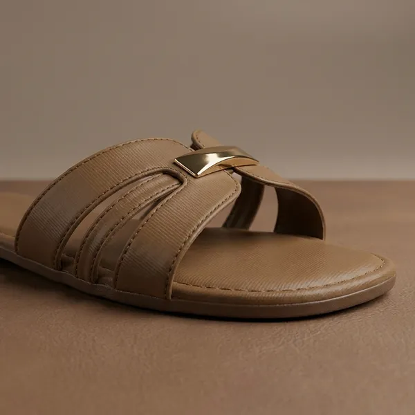 Womens_Olive_Brown_Synthetic_Leather_Flat_Sandals_Comfortable_Stylish_Casual_Durable_Wear