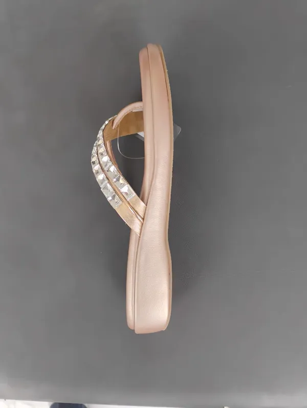 Womens_Embellished_Strappy_Flat_Sandals_Rose_Gold_Stylish_Comfortable_Trendy