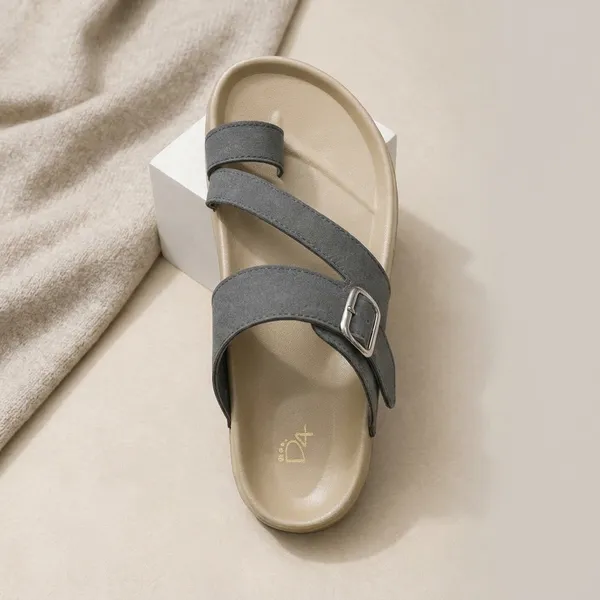 Cream_And_Grey_Comfort_Slide_Sandals_Adjustable_Straps_Comfortable_Casual_Daily_Wear_Anti_Slip