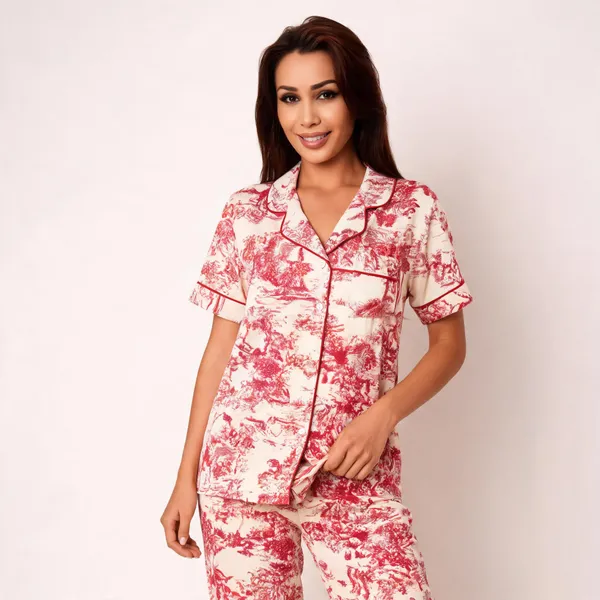 Pink_Satin_Notch_Collar_Floral_Print_Pajama_Set_For_Women