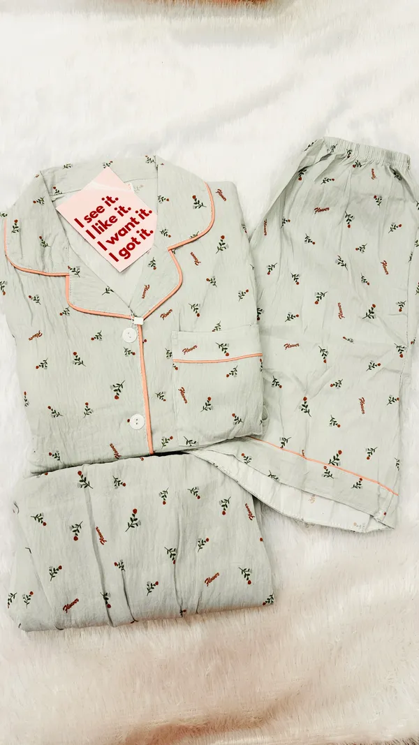 Grey_Crushed_Cotton_Floral_Print_Braless_3-Piece_Nightsuit_For_Women