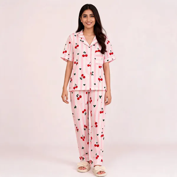 Pink_Crush_Cotton_Cherry_Print_Shirt_And_Pants_Sleepwear_Set_For_Women