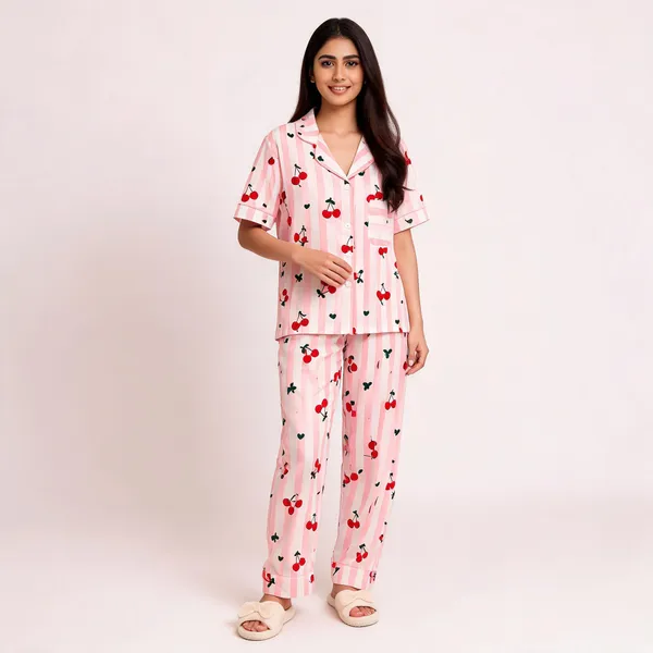 Pink_Crush_Cotton_Cherry_Print_Shirt_And_Pants_Sleepwear_Set_For_Women