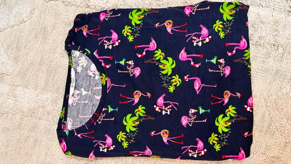 Navy_Blue_Cotton_Flamingo_Print_Oversized_T_Shirt_Shorts_Co_Ord_Set_For_Women