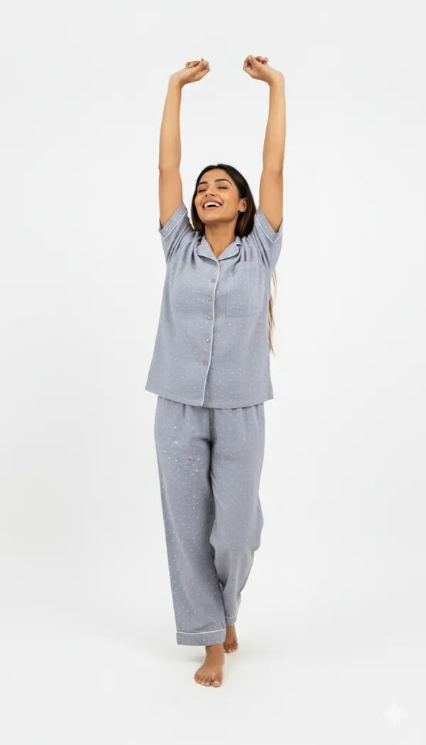 Grey_Mul_Cotton_Star_Print_Braless_Pajama_Set_For_Women