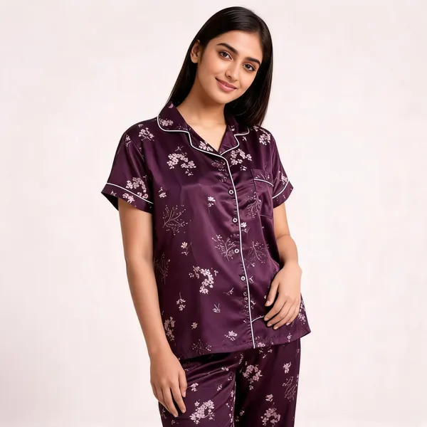 Purple_Italian_Satin_Floral_Print_Relaxed_Fit_Pajama_Set_For_Women
