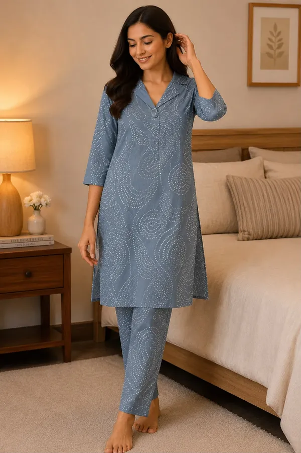 Grey_Crepe_Dotted_Pattern_Co_Ord_Set_For_Women