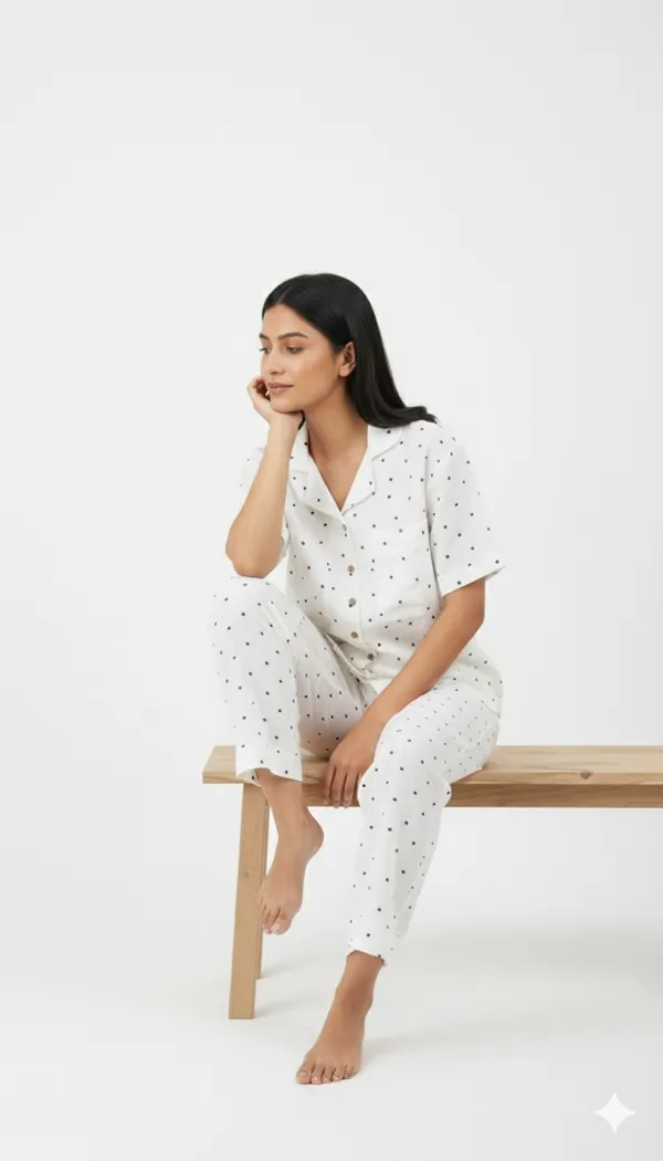 Ivory_Mul_Cotton_Heart_Print_Braless_Pajama_Set_For_Women