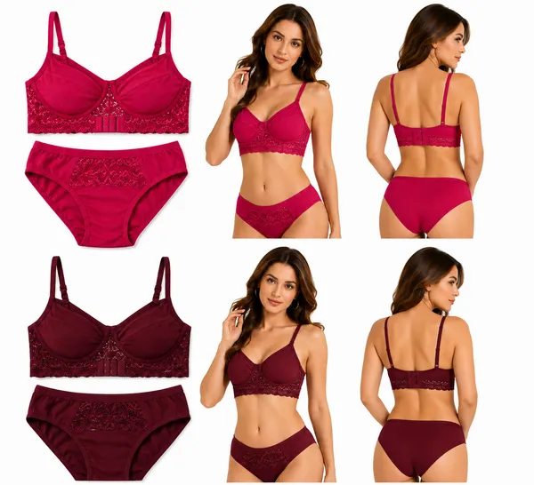 Magenta_Satin_Lace_Lingerie_Set_for_Women