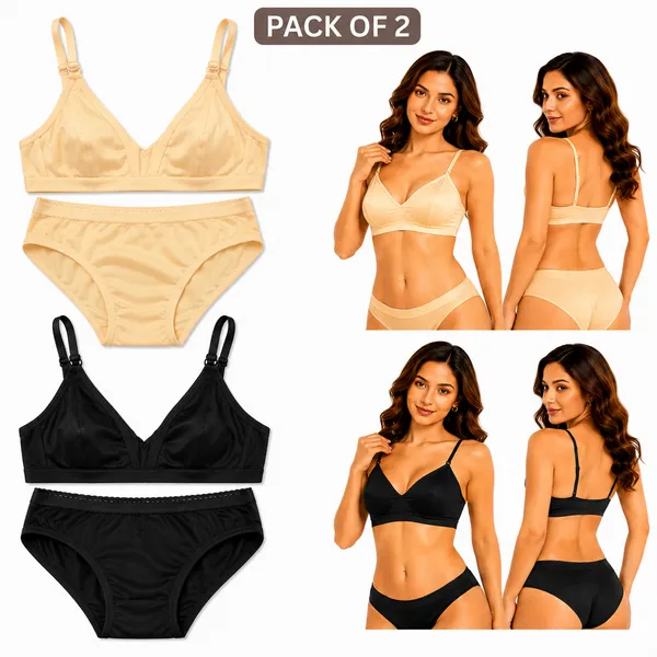 Multicolor_Cotton_Non_Padded_Bra_And_Panty_Set_for_Women