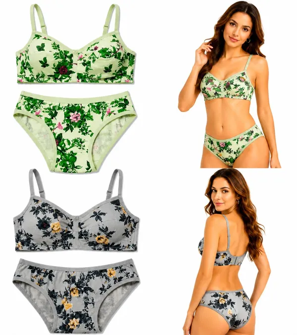 SOFTSWAY_Women's_Floral_Bra_Panty_Set_|_Hosiery_Lingerie_Set_|_Non-Padded,_Non-Wired_|_Soft_&_Breathable_Full_Coverage_Innerwear_for_Women_&_Girls_|_Green_&_Grey_Size_40