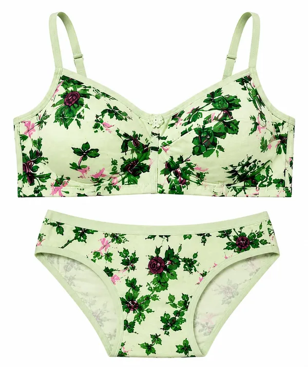 SOFTSWAY_Women's_Floral_Green_Bra_Panty_Set_|_Hosiery_Lingerie_Set_|_Non-Padded,_Non-Wired_|_Soft_&_Breathable_Full_Coverage_Innerwear_for_Women_&_Girls_Size_40