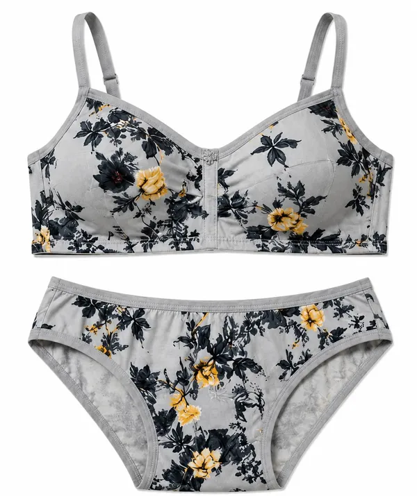 SOFTSWAY_Women's_Floral_Grey_Bra_Panty_Set_|_Hosiery_Lingerie_Set_|_Non-Padded,_Non-Wired_|_Soft_&_Breathable_Full_Coverage_Innerwear_for_Women_&_Girls_Size_40