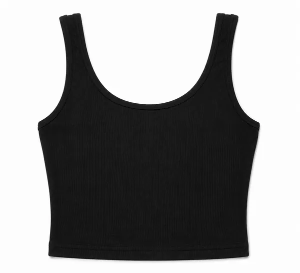 Women_Cotton_Padded_Ribbed_Black_Crop_Top