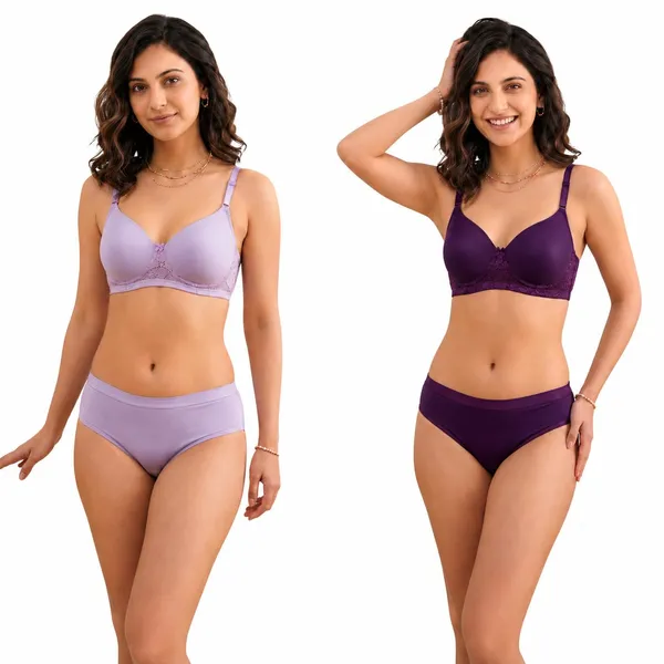 SOFTSWAY_Women's_Bra_Panty_Set_|_Padded_Lycra_Blend_Bra_with_Matching_Panty_|_Comfortable_Lingerie_Set_Innerwear_for_Women_(Lavender,_Wine_36)