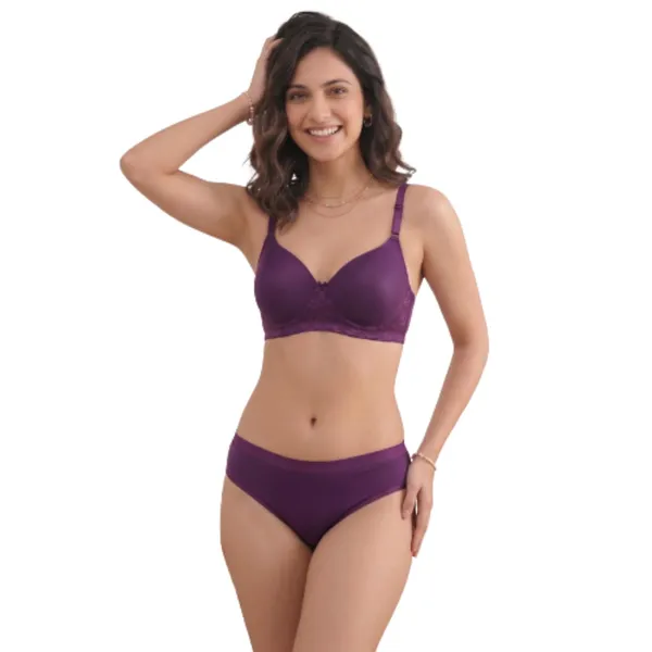 SOFTSWAY_Women's_Bra_Panty_Set_|_Padded_Lycra_Blend_Bra_with_Matching_Panty_|_Soft_Stretch_Comfortable_Lingerie_Set_Innerwear_for_Women_(Wine,_36)