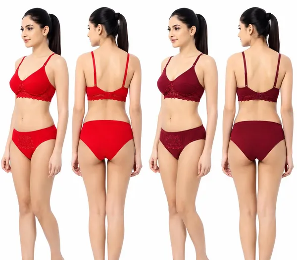 SOFTSWAY_Women_Bra_Panty_Set_Non_Padded_Wirefree_|_Lace_Lingerie_Set_for_Women_|_Soft_Cotton_Blend_Everyday_Innerwear_|_Red,Maroon_-_Pack_of_2