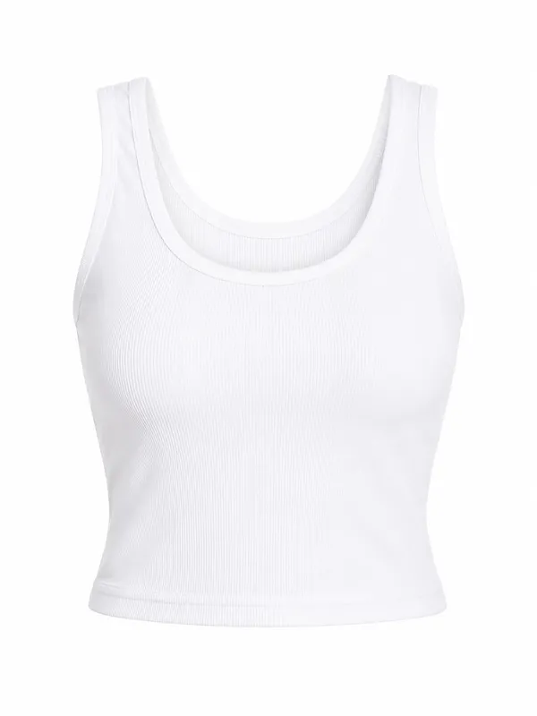 Women_Cotton_Padded_Ribbed_White_Crop_Top