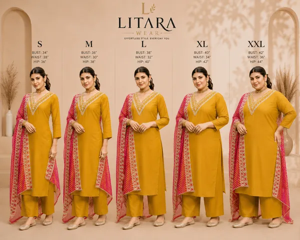 Yellow_Polyester_Straight_Embroidered_Kurti_Set_For_Women
