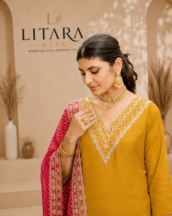 Yellow_Polyester_Straight_Embroidered_Kurti_Set_For_Women