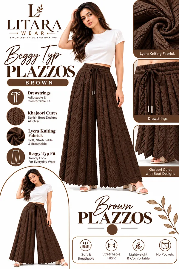 Brown_khajoori_kniting_Lycra_Sarinaa_Pleated_Trouser_For_Women