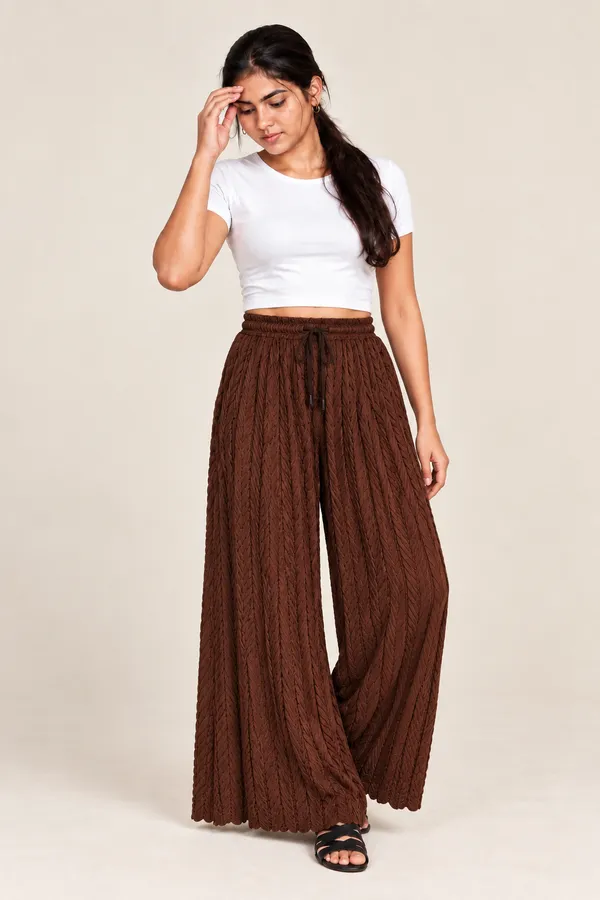 Brown_khajoori_kniting_Lycra_Sarinaa_Pleated_Trouser_For_Women