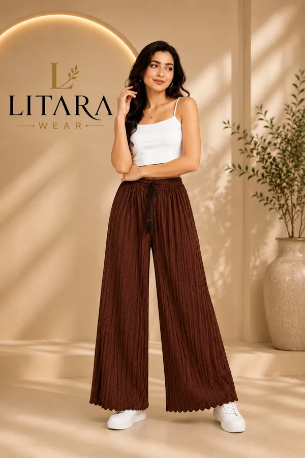Brown_khajoori_kniting_Lycra_Sarinaa_Pleated_Trouser_For_Women