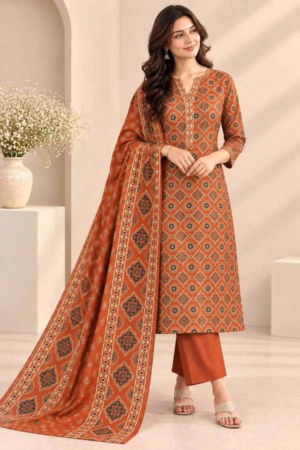 Akriti_oreng_reyon_kurti_set