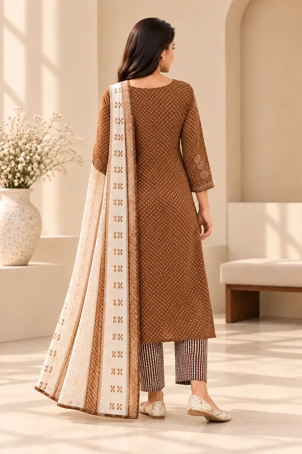 Bandhani_Bliss_printed_kurti_set_(light_ornang)