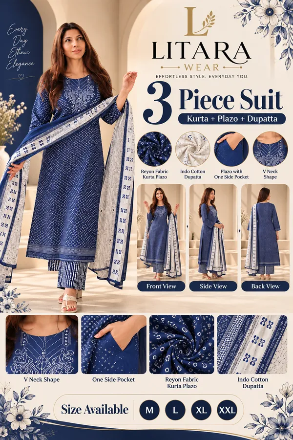 Bandhani_Bliss_printed_kurti_set(blue)