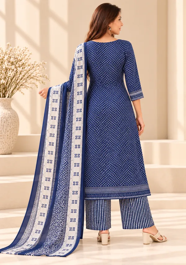 Bandhani_Bliss_printed_kurti_set(blue)