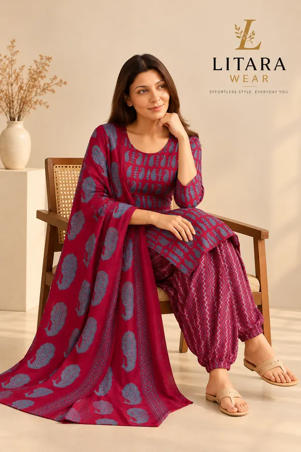 Riwaayat_wine_reyon_kurta_set_