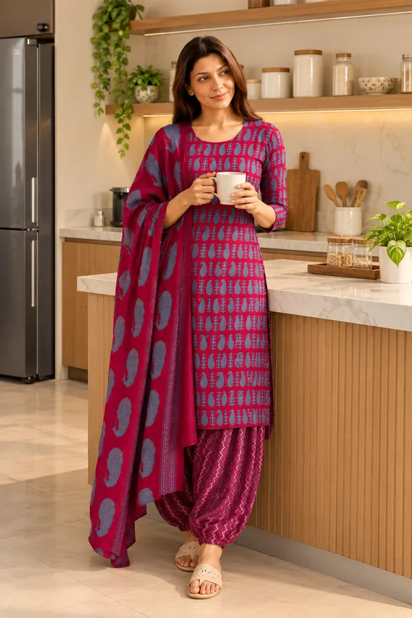 Riwaayat_wine_reyon_kurta_set_