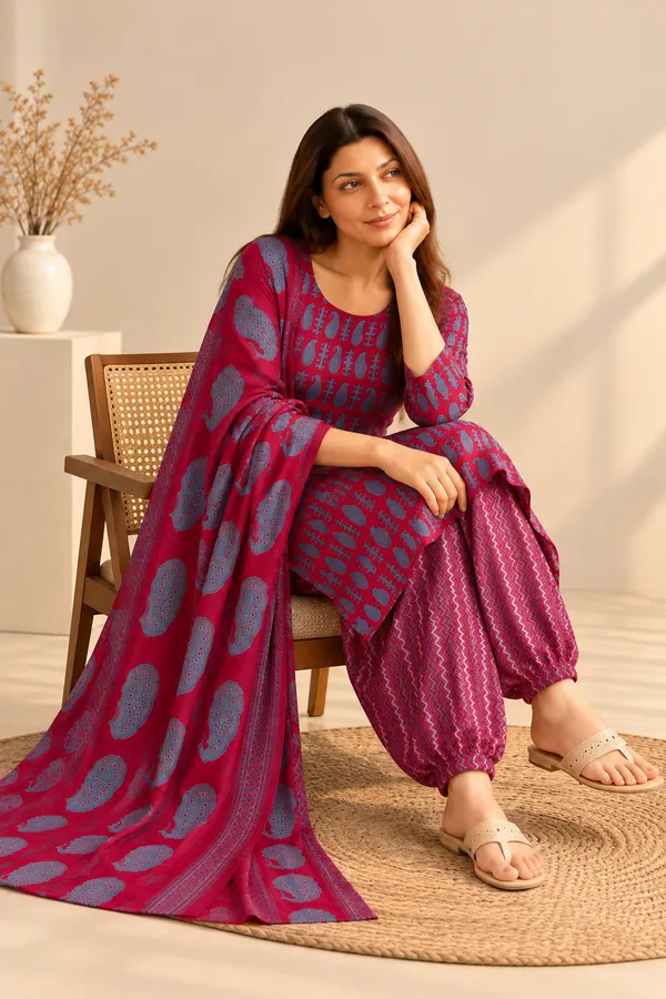 Riwaayat_wine_reyon_kurta_set_