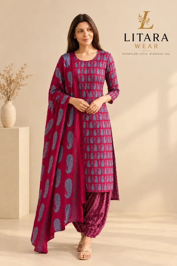 Riwaayat_wine_reyon_kurta_set_
