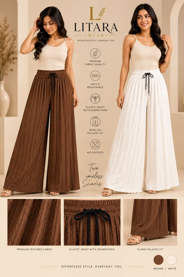 Brown_&_White_Khajoori_kiniting_lycra_Sarina_Pleated_Trouser_For_Women_(Pack_Of_2)