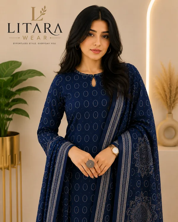Blue_Circular_Printed_Cotton_Rayon_Kurti_For_Women's
