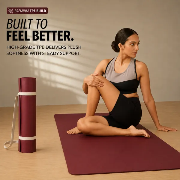 Premium_Tpe_Yoga_Mat_With_Alignment_Lines_-_6Mm_Extra_Thick,_Anti-Slip,_Maroon_With_Carrying_Bottle