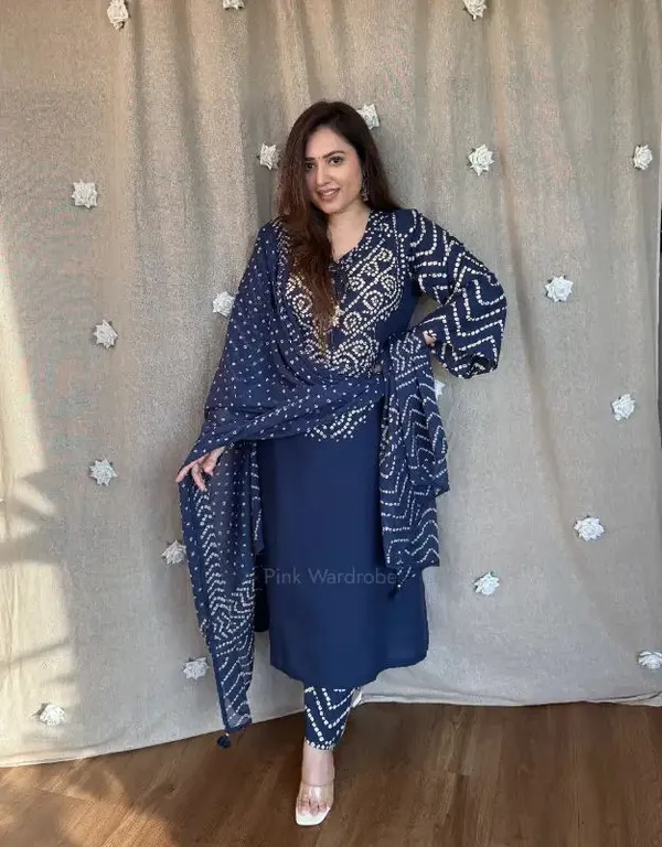 Navy_Blue_Cotton_Kurta_Set_For_Women