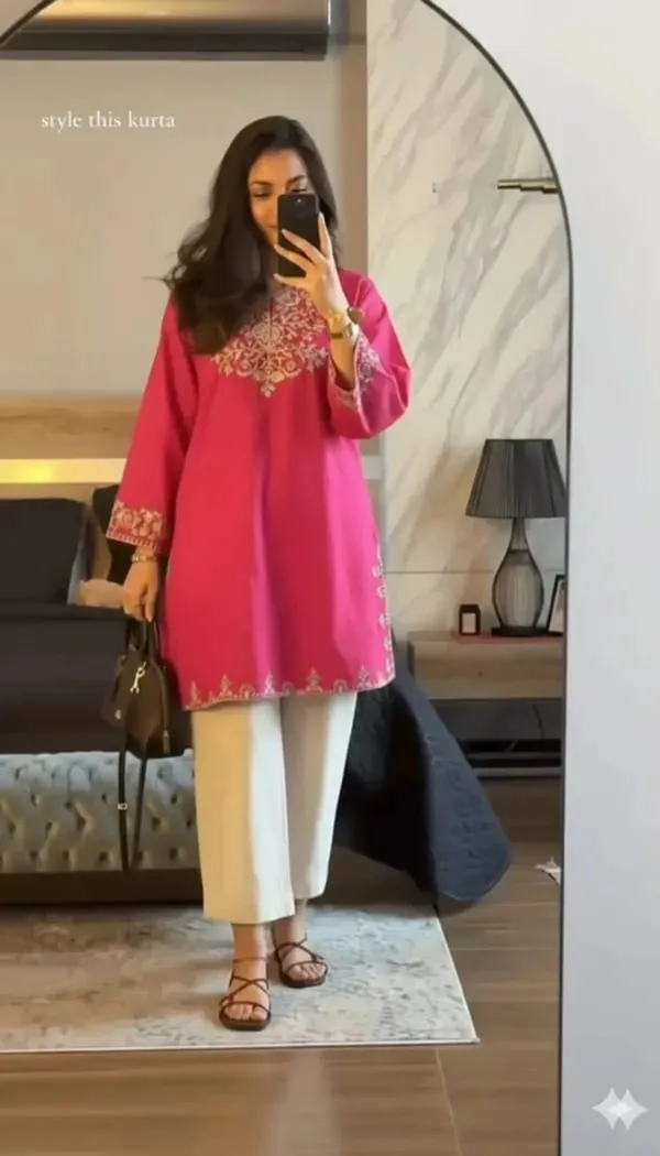 Pink_Cotton_Kurta_With_Pants_Set_For_Women