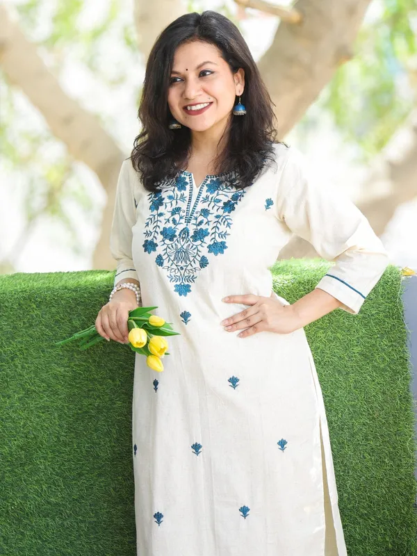 White_Cotton_Kurta_For_Women
