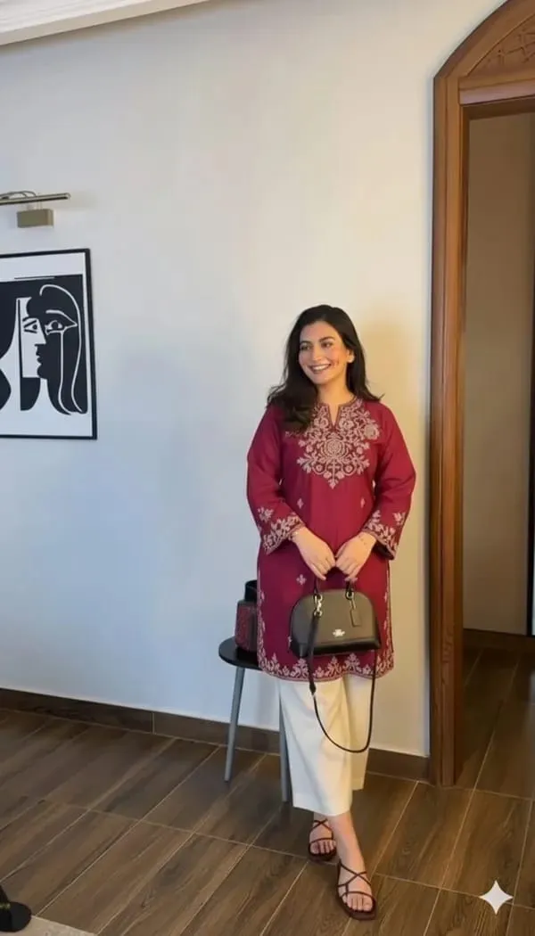 Maroon_Cotton__Kurta_With_Palazzo_Set_For_Women