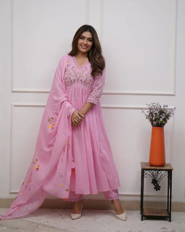 Women's_Baby_Pink_Floral_Embroidered_Anarkali_Kurta_Set_with_Dupatta